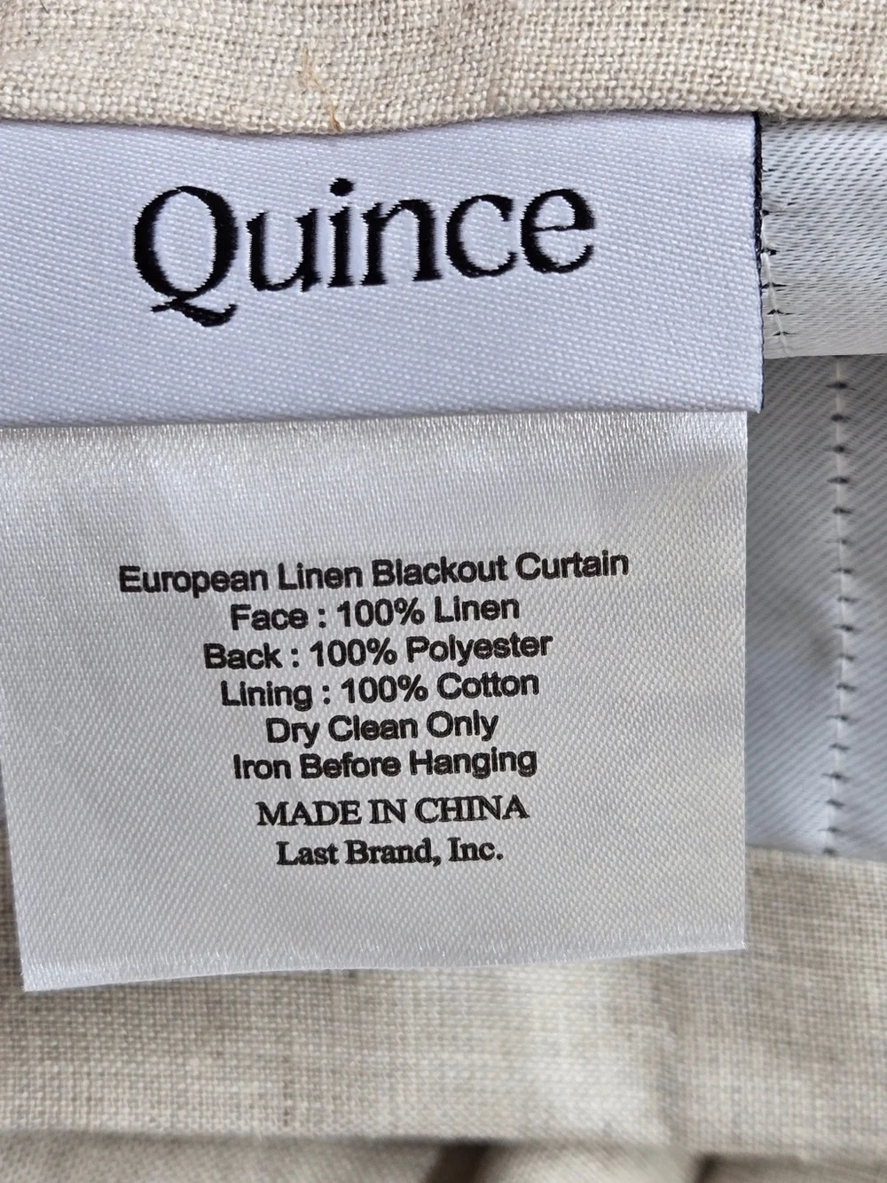 NWT QUINCE Set Of 2 48x96 European Linen True Blackout Curtains Flax 0003